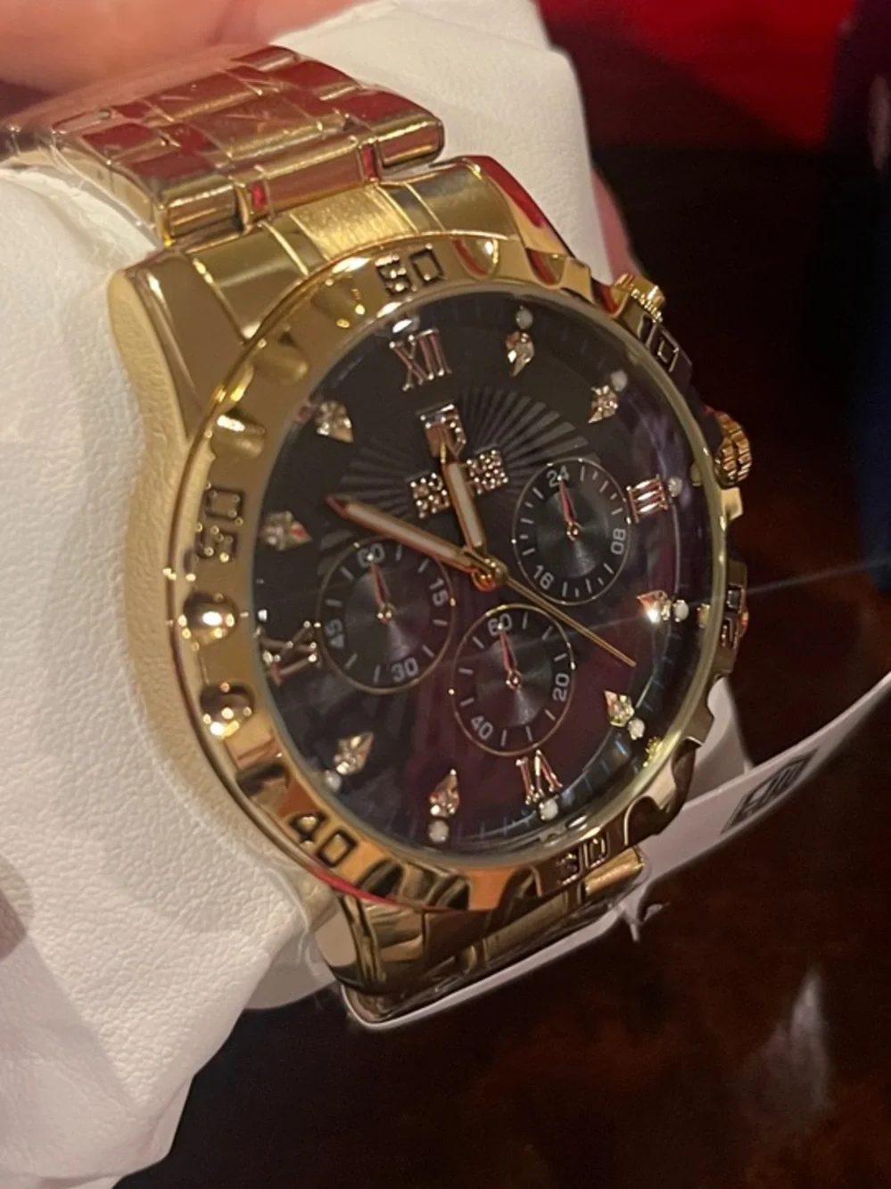 Invicta Gold Tone Men's Chronograph Watch with Black Dial - MPW-0330